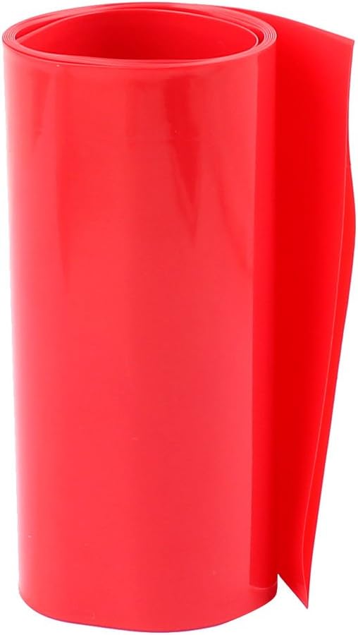 3.3ft 103mm Flat 65mm Dia PVC Heat Shrink Tubing Red for 18650 Battery