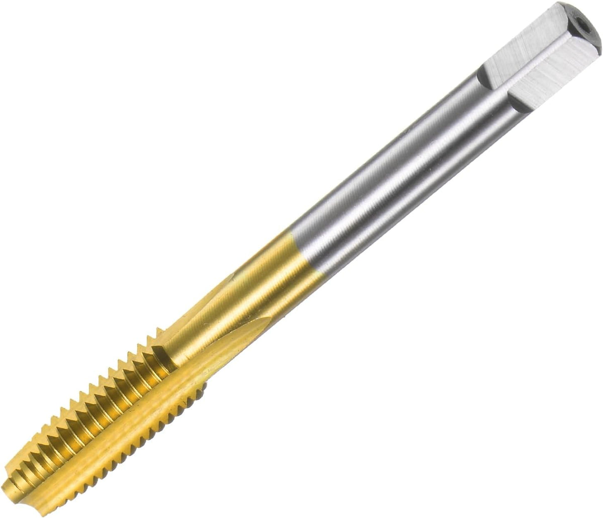Metric Thread Tap M8 x 1.25 H2 120mm Extra Long Titanium Coated M35 High Speed Steel Straight Flute Screw Thread Milling Machine Taps Threading Tapping Repair Tool