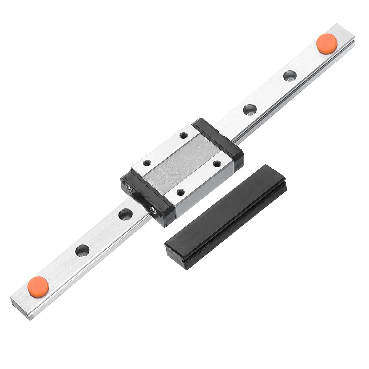 MGN12 200mm Linear Guide Rail with MGN12H Sliding Carriage Block and Plastic Mini MGN12 Linear Guide for DIY 3D Printers and CNC Machine, Black