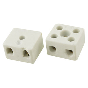 2 Way 16A Ceramics Terminal Blocks High Temp Porcelain Ceramic Connectors for Electric Wire Cable 2pcs