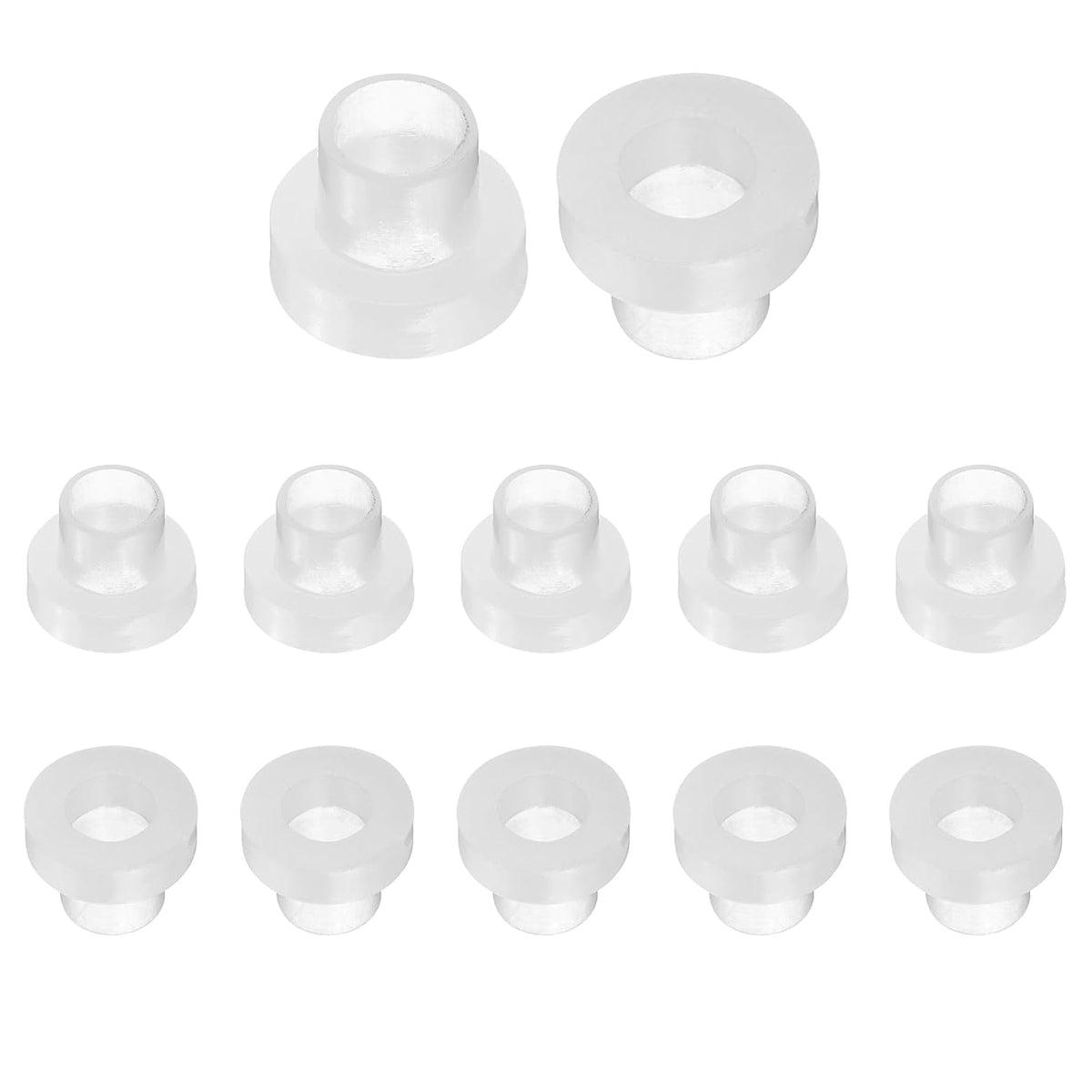 12pcs Flanged Sleeve Bearings Plastic Bushings ID 5.1mm x OD 6mm x Length 5.8mm Nylon Bushings, Clear