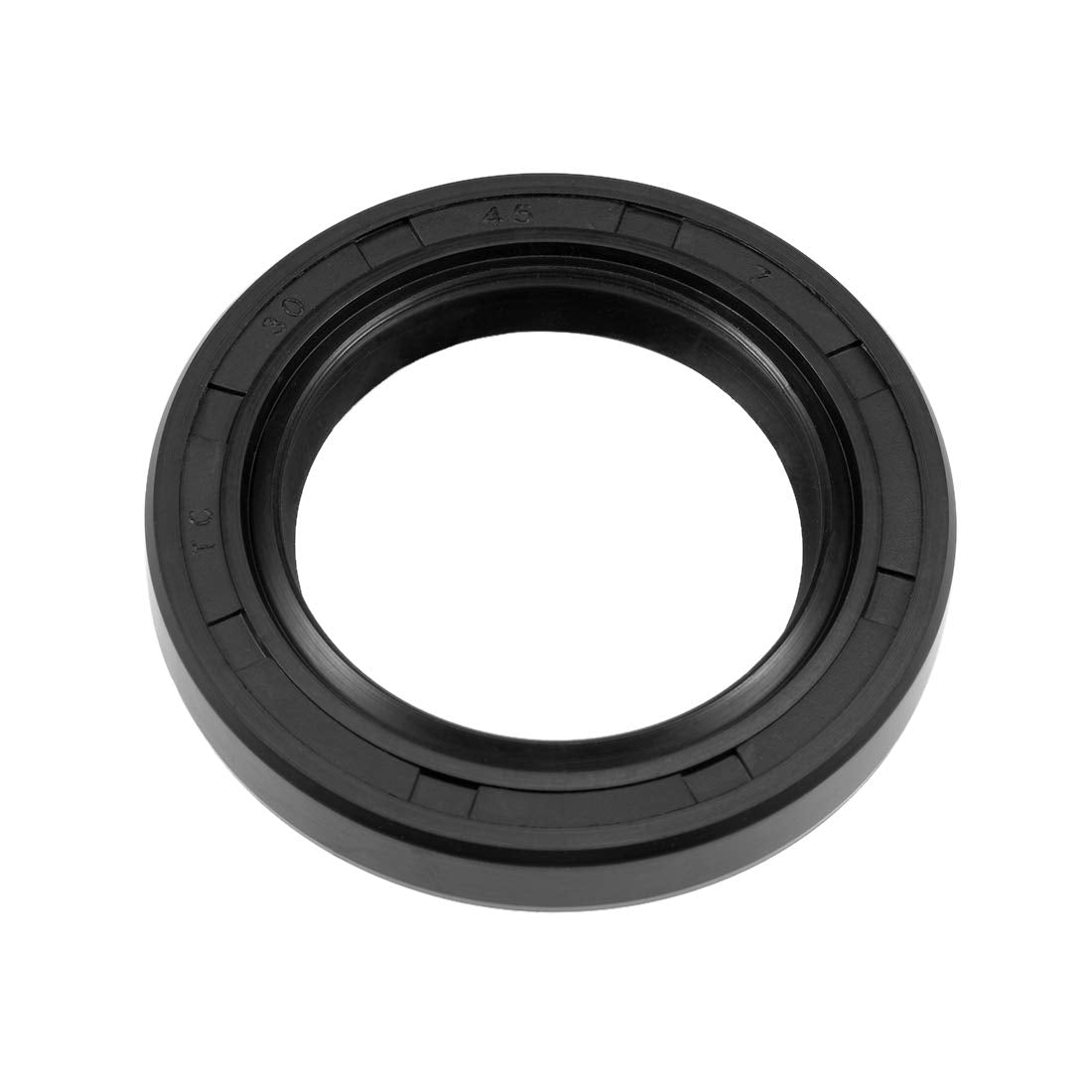 Oil Seal, TC 30mm x 45mm x 7mm Nitrile Rubber Cover Double Lip with Spring for Bearing Shaft, Black Pack of 1