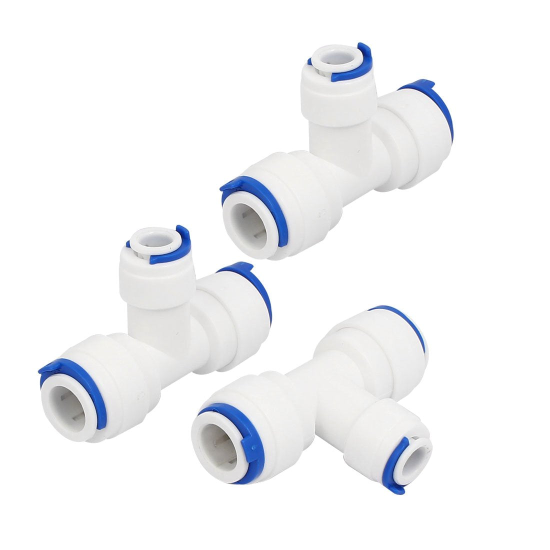 3/8-inch x 3/8-inch x 1/4-inch T Shaped 3 Way Tube Quick Push in Connector 3pcs for RO Water System