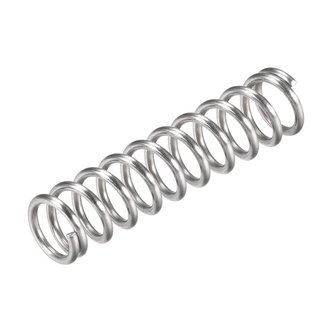 Compression Spring,304 Stainless Steel,12mm OD,1.6mm Wire Size,27.5mm Compressed Length,50mm Free Length,63.2N Load Capacity,Silver Tone,10pcs