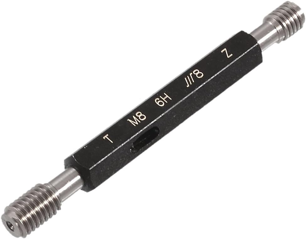 M8 x 1.25 6H Metric Steel Double End Hex Handle Thread Gauge 90mm Length