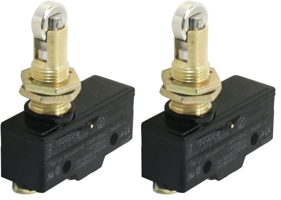 a14070300ux0251 Panel Mount Spsd 12.5 mm Roller Rolling Plunger Limit Switch Z-15GQ22-B (Pack of 2)