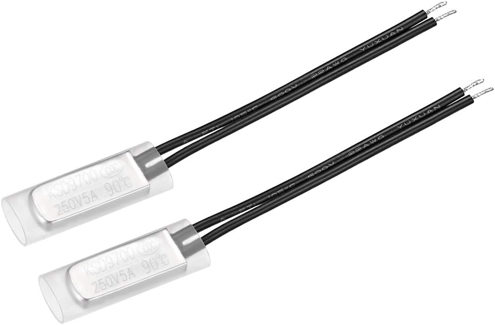 KSD9700 Thermostat, 90℃ Normally Close Temperature Switch Thermal Switch, N.C 5A Metal Temperature Controller 2pcs