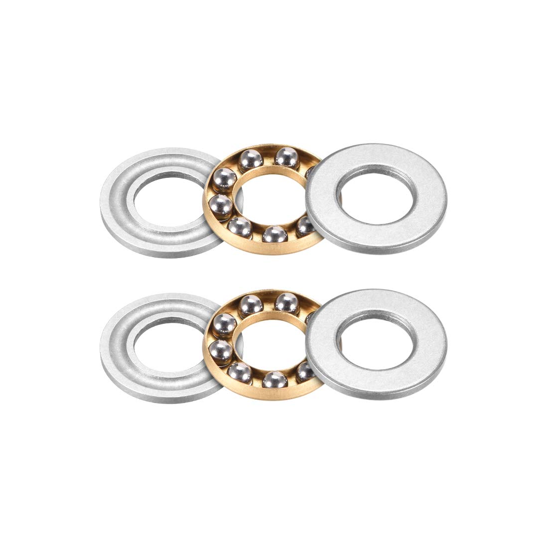 F8-16M Thrust Ball Bearings 8mm x 16mm x 5mm Chrome Steel Single Direction 2pcs