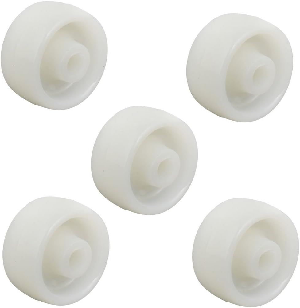1-inch Diameter PP Wheel Skateboard Trolley Caster Pulley White 5pcs