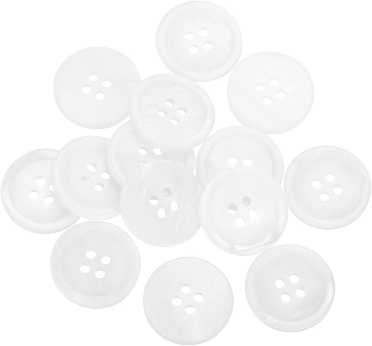 14 Pcs Natural Shell Buttons, 4 Hole Mother of Pearl Buttons 20mm Sewing Craft Button for Shirt Sewing DIY Crafts Decoration, White