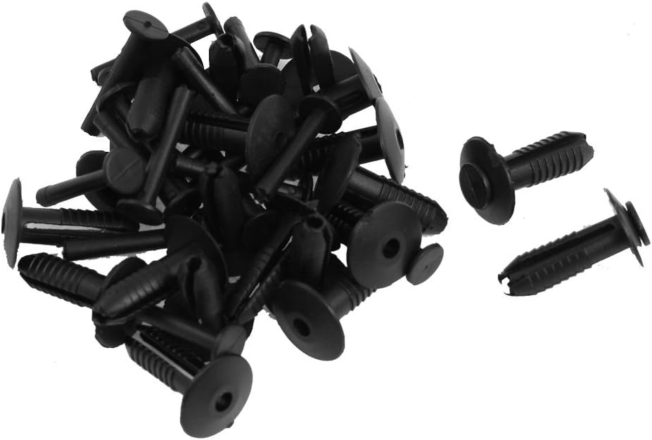 20 Pcs 6mm Hole Push Type Plastic Rivet Fastener Clips Black