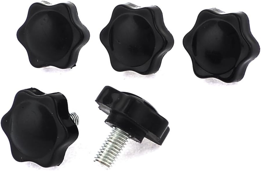 8mm x 15mm Male Thread Pentagram Head 30mm Height Clamping Knob 5 Pcs
