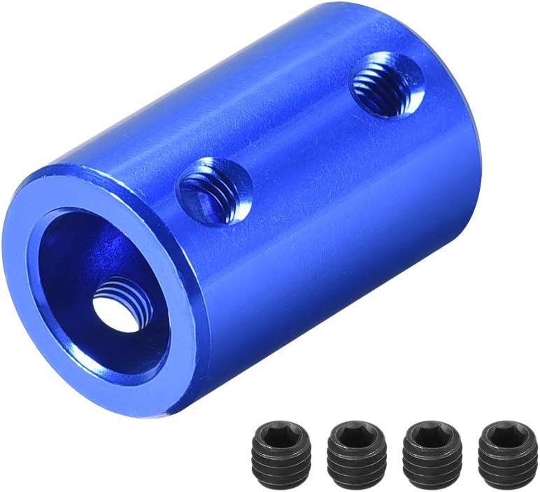 6mm to 10mm Bore Rigid Coupling Set Screw L25XD16 Aluminum Alloy,Shaft Coupler Connector,Motor Accessories,Light Blue