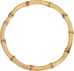 4.7" Round Bamboo Purse Handles, Handbag Handle Replacement Accessories for Purse Making DIY Handmade Beach Bag Straw Bag