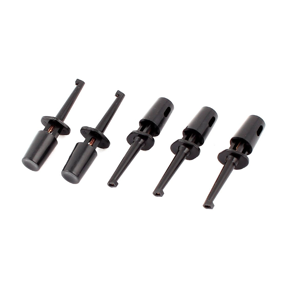 PCB IC Digital Multimeter Lead Test Hook Spring Clip Probe 5pcs Black