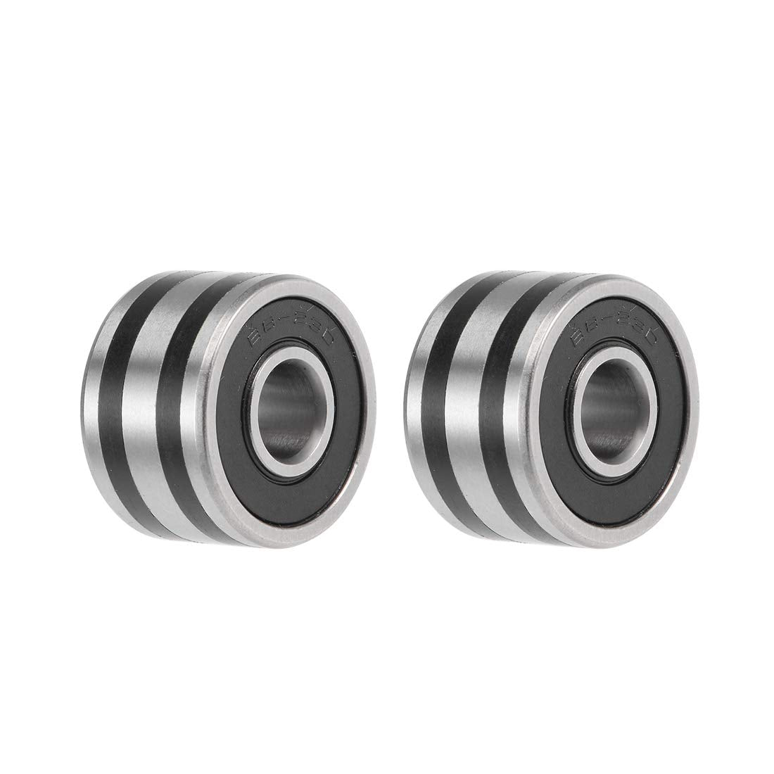 B8-23D Deep Groove Ball Bearings 8mm x 23mm x 14mm Double Sealed Chrome Steel P0(ABEC1) 2pcs