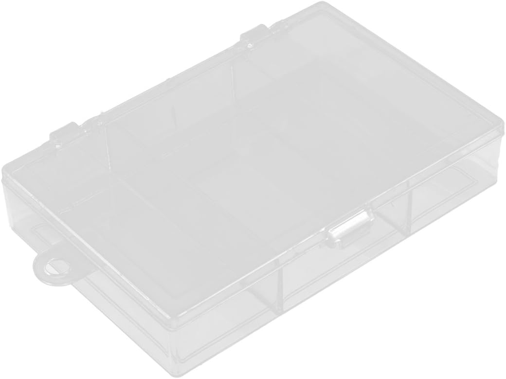 LinkMejor Plastic Sundries 3 Compartment Storage Case Box Organizer Holder Clear