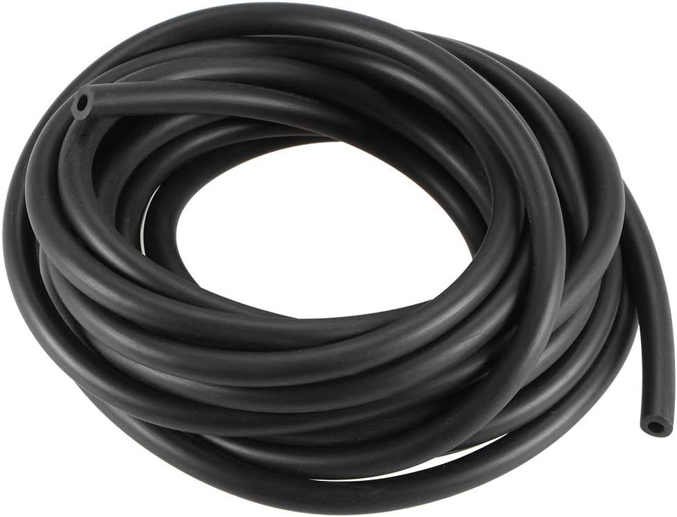 Lubricating Oil Hose, 3mm(1/8") ID x 6mm(15/64") OD 13.12Ft/4M Rubber Water Hose Pipe Tubing Black