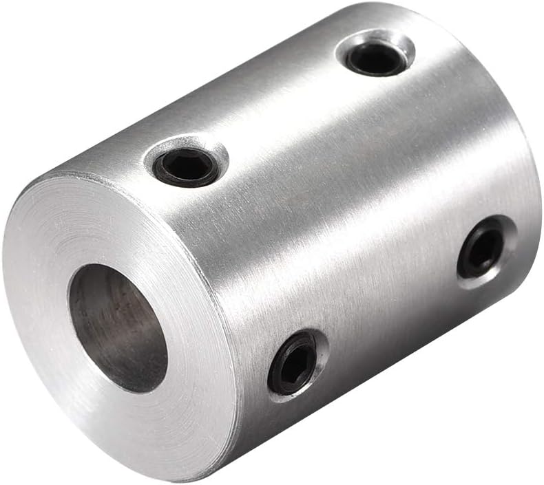 6.35mm to 8mm Bore Rigid Coupling 25mm Length 20mm Diameter Aluminum Alloy Shaft Coupler Connector Silver