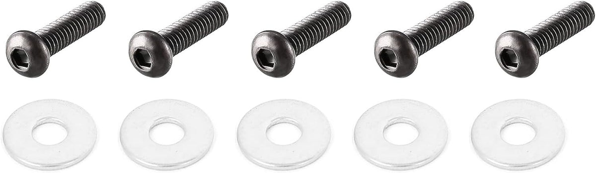 M2.5x6mmx0.5mm Round Flat Washer 100pcs and M2x8mm Button Head Hex Socket Cap Screw 100pcs