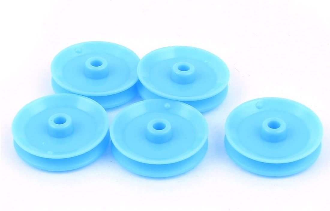5 Pcs Plastic 29mm Diameter 6mm Thickness DIY Gear Band Pulley Blue