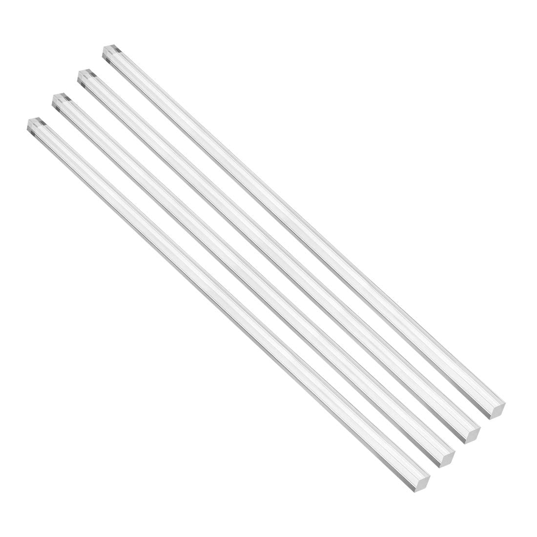 6mmx6mmx250mm Transparent Clear Solid Acrylic Square Rod PMMA Bar 4pcs
