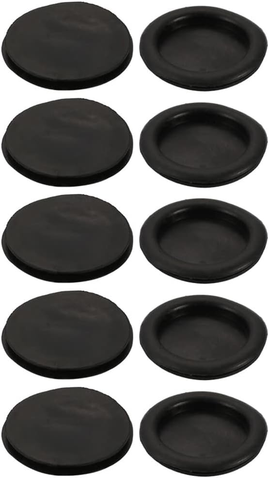 10pcs Wire Protective Grommets Black Rubber 45mm Dia Single Side Grommets