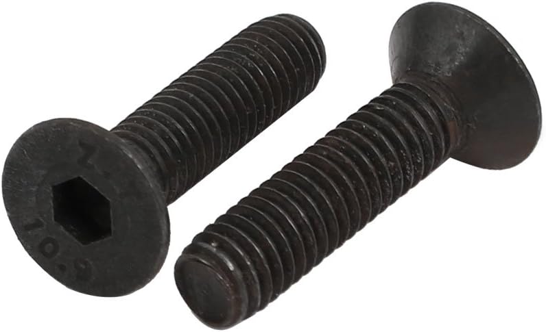 2pcs M6x25mm Flat Countersunk Head Hex Socket Left Hand Thread Bolt DIN7991