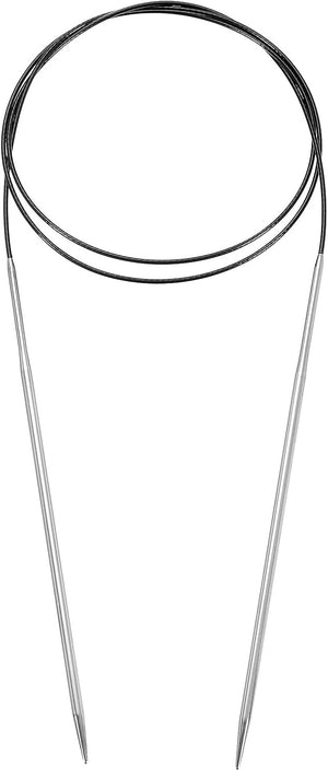 Size US 3 (3.25mm) Knitting Needles Circular Needle 40 Inch(100cm) Round Metal Stainless Steel Needle for Handmade Projects DIY Knitting Black