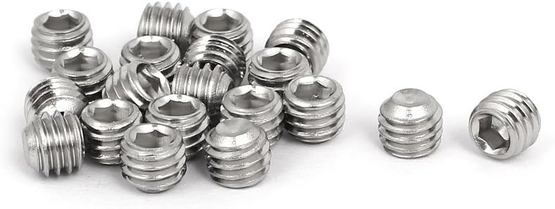 M6x5mm 316 Stainless Steel Hex Socket Cup Point Grub Set Screws 20pcs