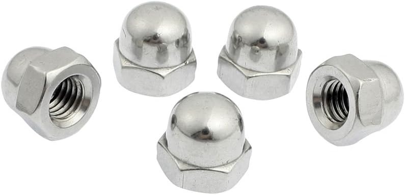 Acorn Hex Cap Nuts - 5Pcs M8 Dome Nuts Stainless Steel Hexagon Decorative Cap Nut for Screws Bolts Silver Tone