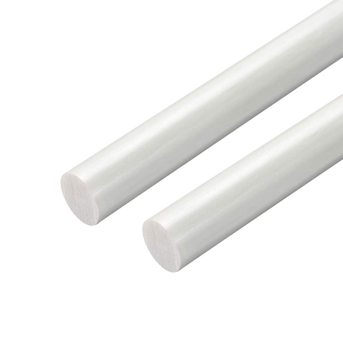 Plastic Round Rod,5/8 inch Dia 20 inch Length,White FRP Fiberglass Round Rod Engineering Plastic Bar 2pcs