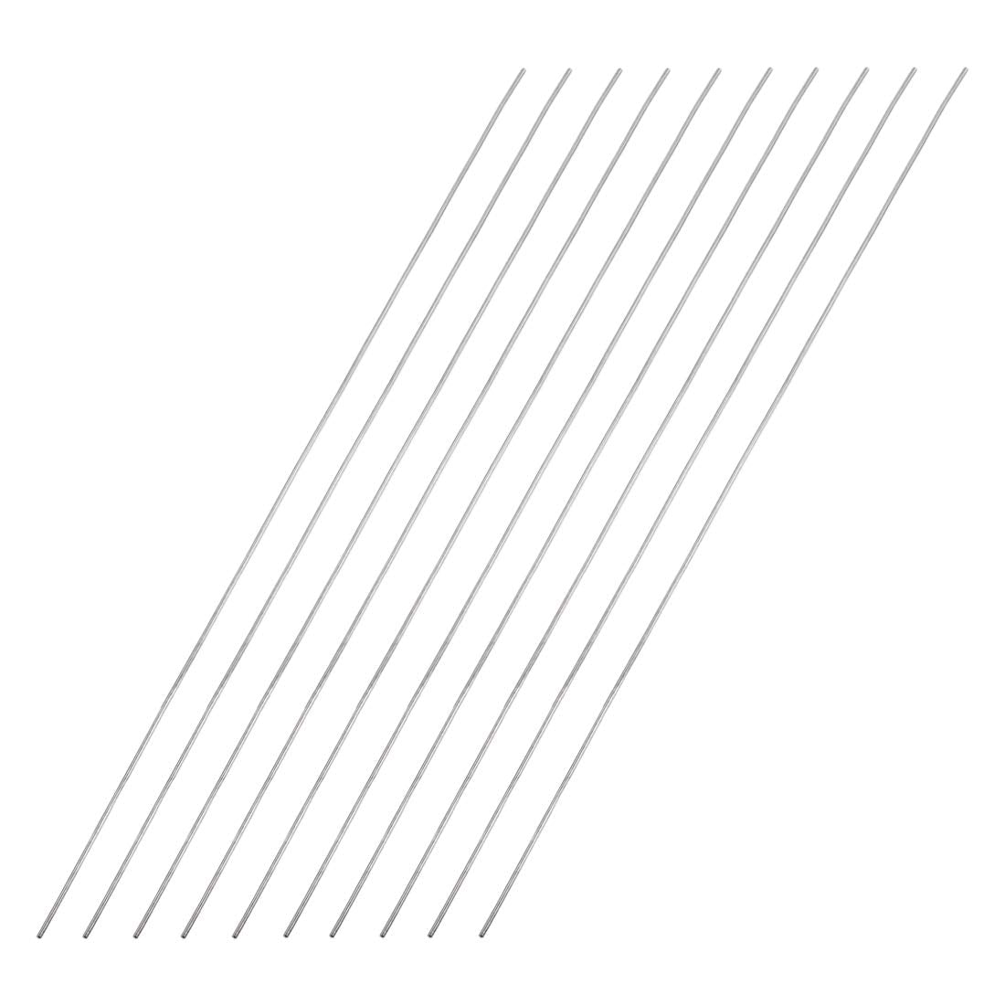 1mm x 250mm 304 Stainless Steel Solid Round Rod for DIY Craft - 10pcs