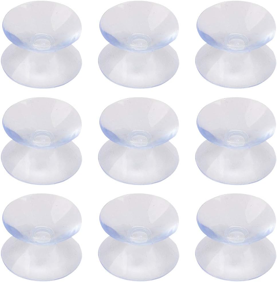 Soft Plastic Double Sided Suction Cup for Car 9 Pcs Clear