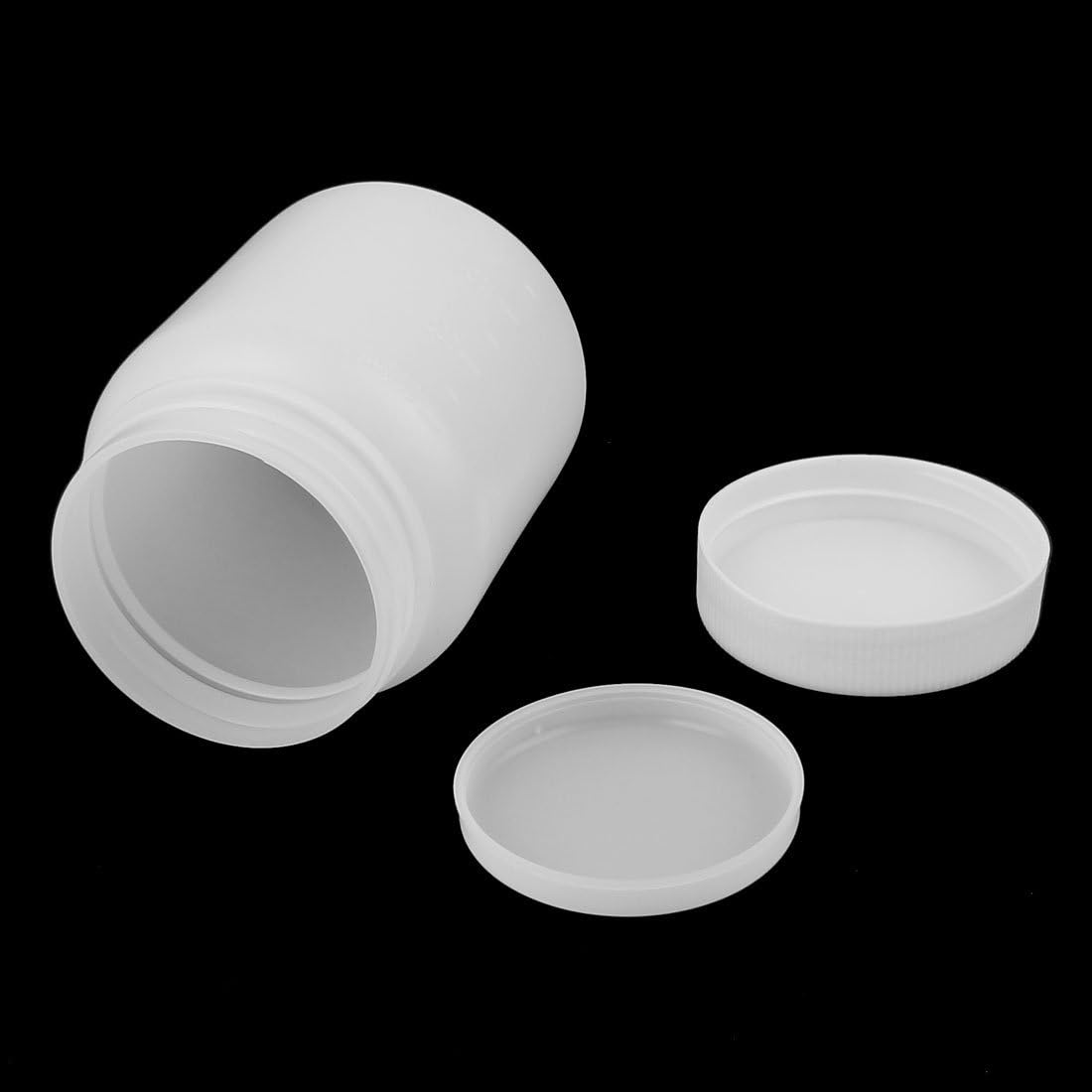 2PCS 300mL Capacity Chemical Container White Plastic Lab Bottle