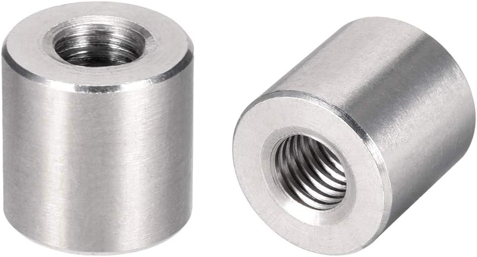 Round Connector Nuts, M10x20mm Height Sleeve Rod bar Stud Nut Stainless Steel 304, Pack of 10