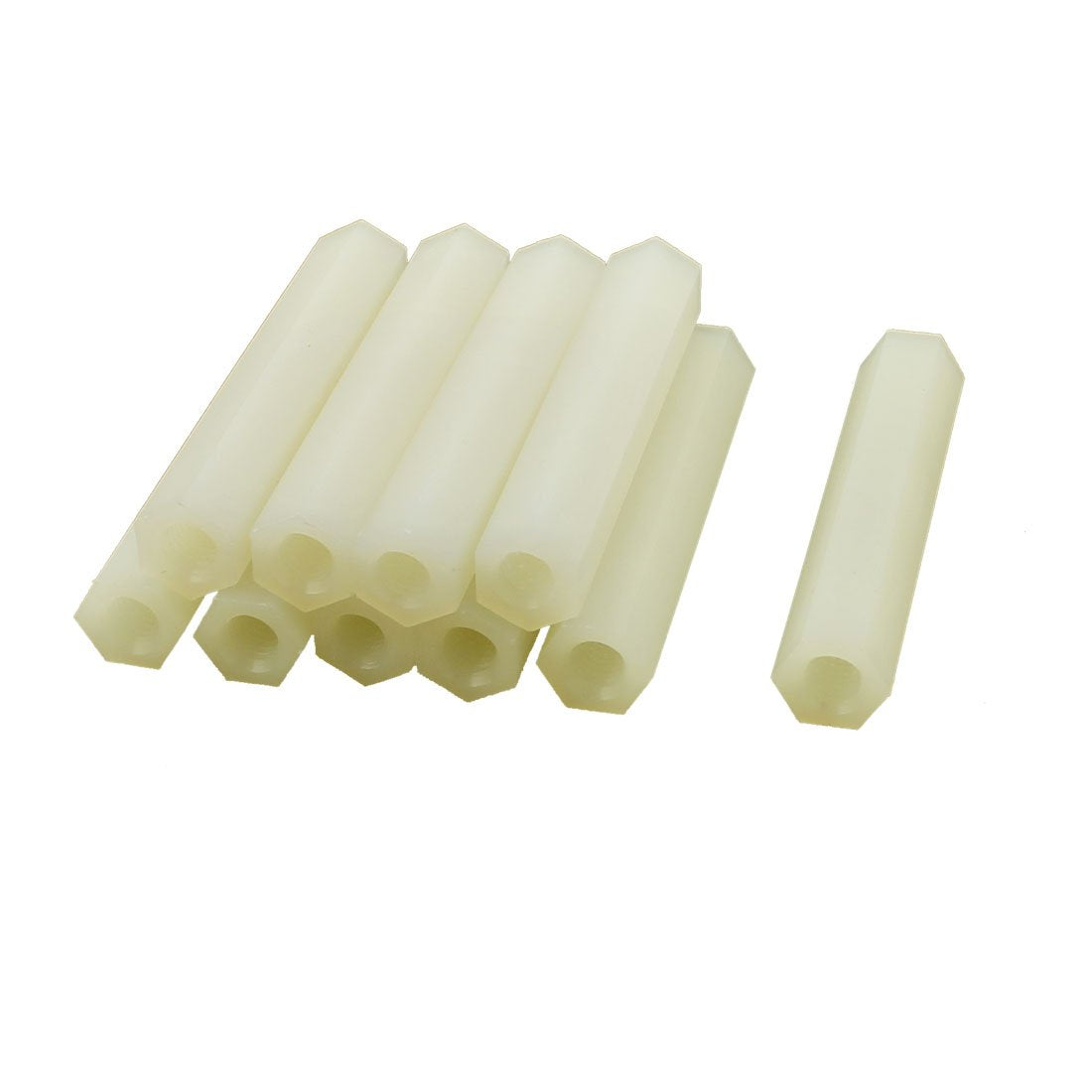 10 Pcs M4 X 40mm HEX Spacers Nylon Pillar Female-Female Inner Thread