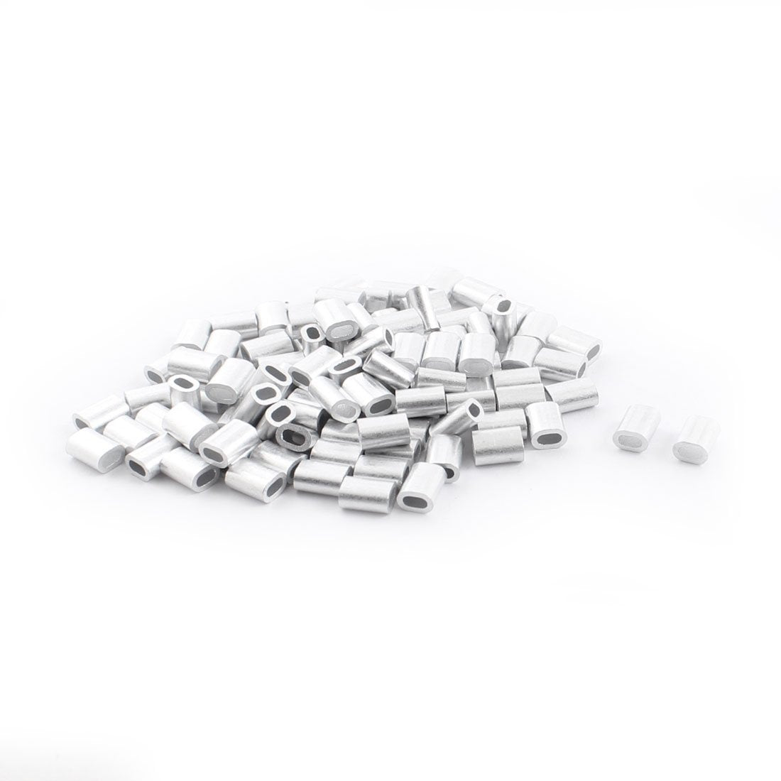 100PCS 1.2mm Steel Cables Aluminium Wire Rope Oval Ferrules 6mm x 2mm