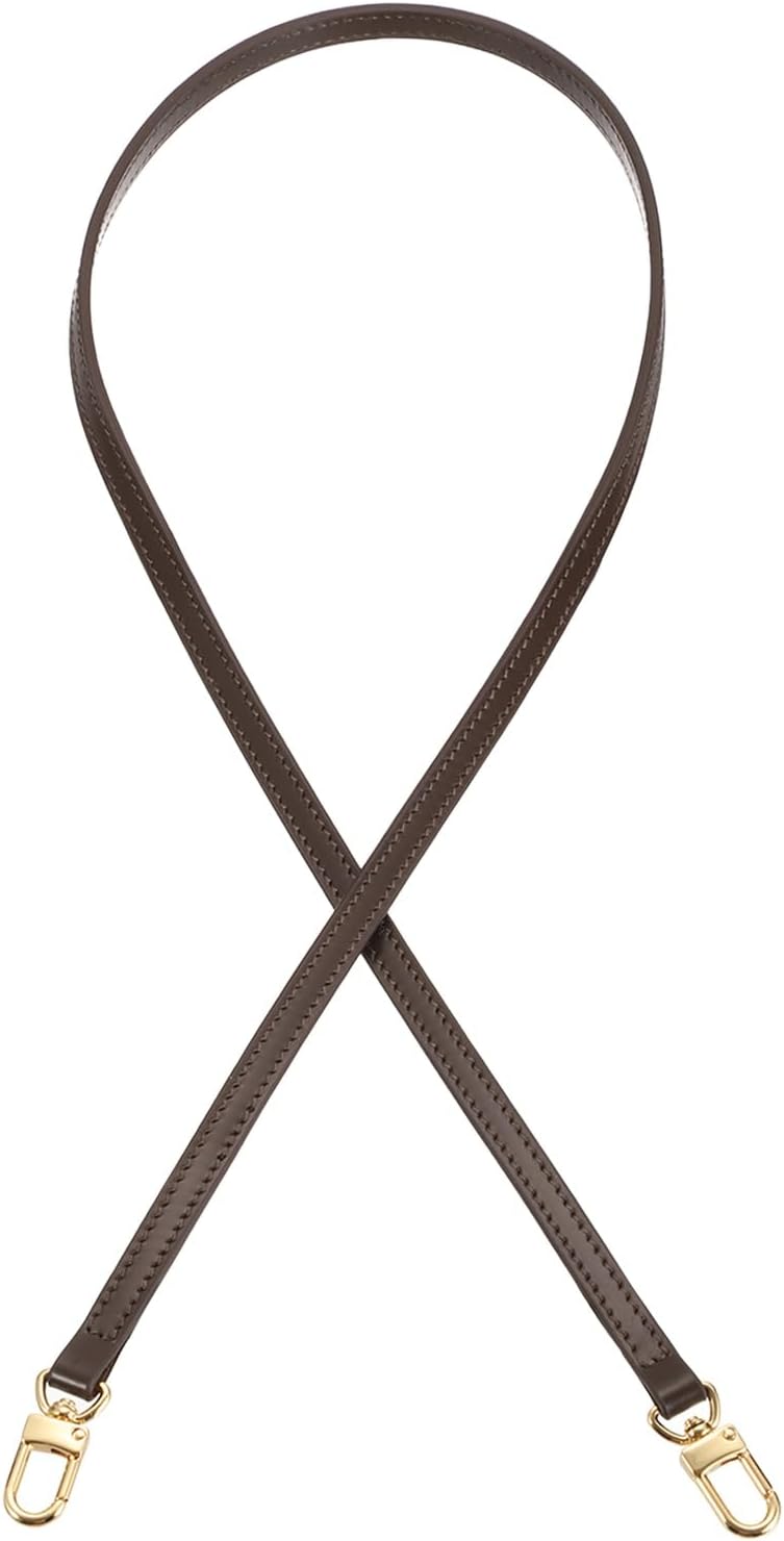 43.3 Inch Genuine Leather Purse Strap, 0.43 Inch Wide Shoulder Bag Strap Replacement Purse Straps Replacement for Women DIY Handbag Underarm Shoulder Bags, Brown
