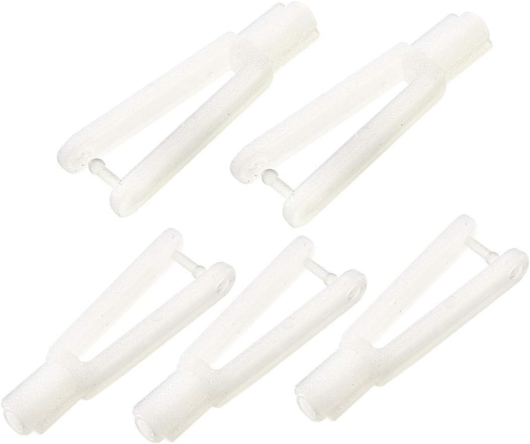 5Pcs White Nylon Clevis 2mm Dia Hole 29mm Length for RC Airplane