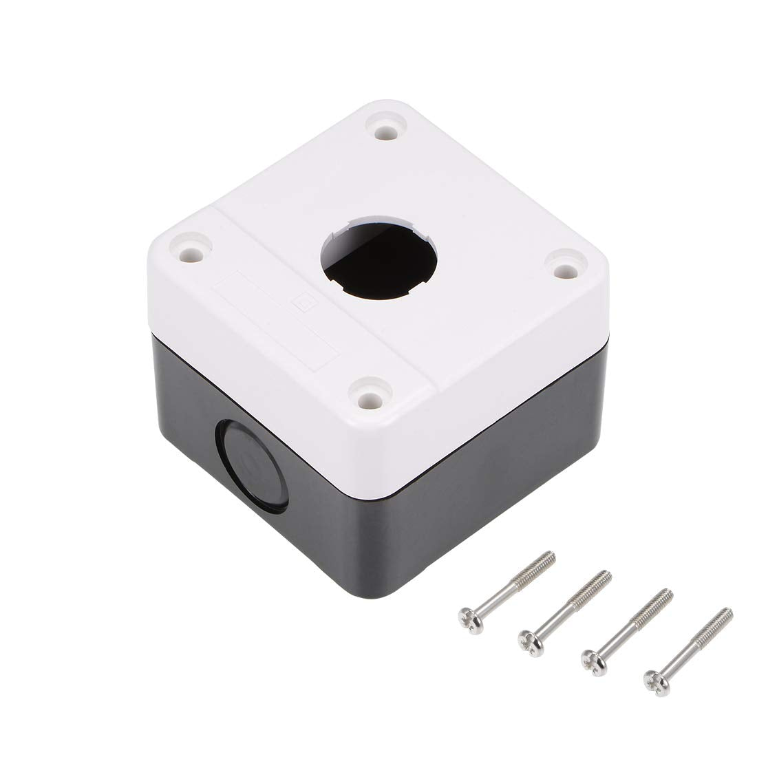 Push Button Switch Control Station Box 22mm 1 Button Hole White and Black