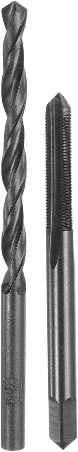 Tap and Drill Bit Set, 1pcs M5 x 0.5 Straight Flute Thread Screw Tap & 1pcs 4.5mm Twist Drill Bit, Black Oxide HSS-6542 Tapping Threading Tool Kit