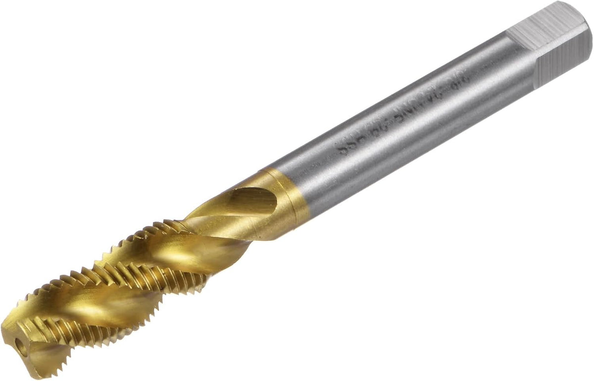 Spiral Flute Thread Taps, 3/8-24 UNF 2B Screw Threading Tap, Titanium Coated 6542 High Speed Steel Machine Tapping Tools for Machinist Repair