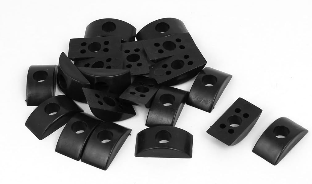 8mm Hole Dia Furniture Connector Half Moon Nuts Spacer Washer Black 20PCS