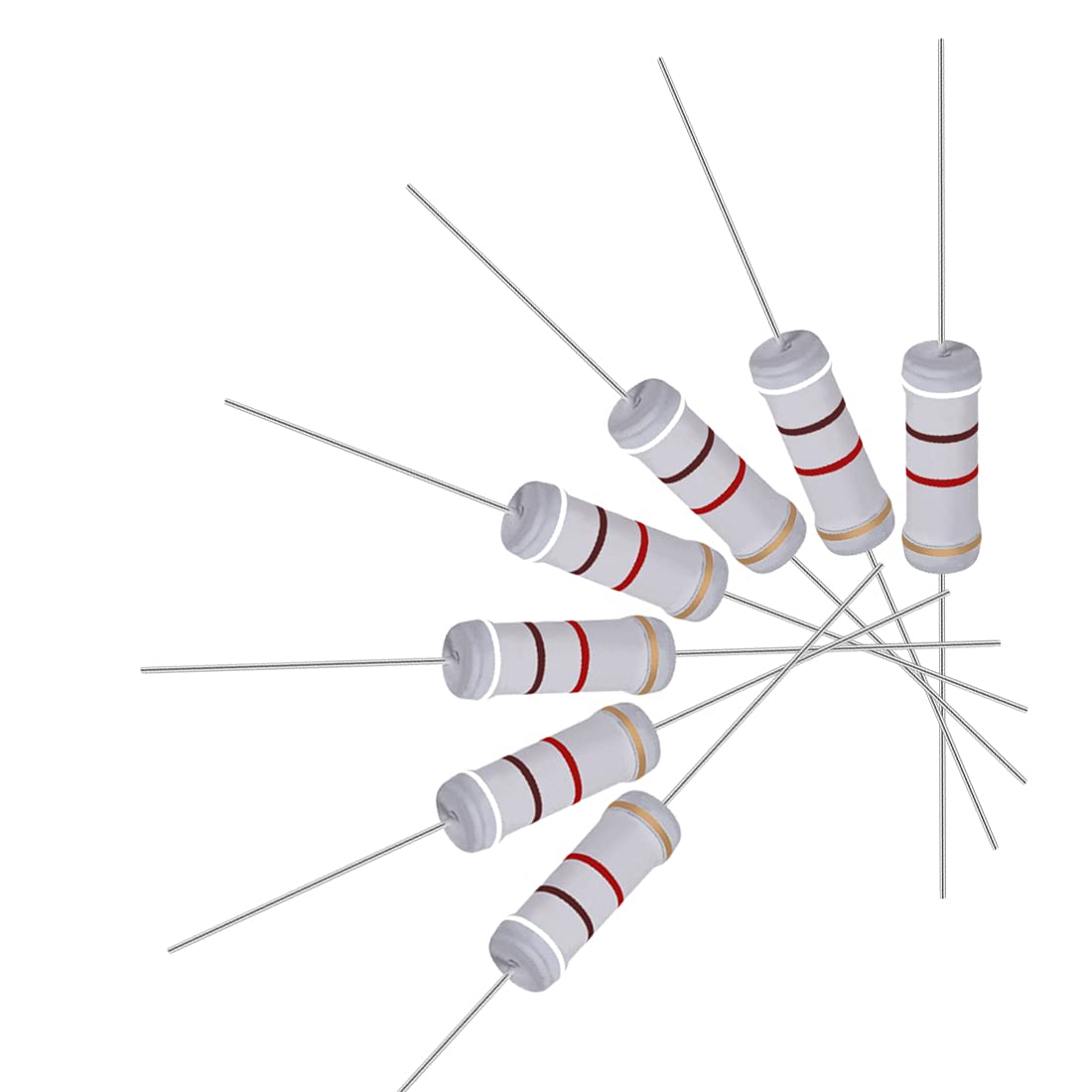 20Pcs 9.1K Ohm Resistor, 3W 5% Tolerance Metal Oxide Film Resistors, Lead, Flame Proof for DIY Electronic Projects and Experiments