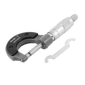 Metric Outside Micrometer, Micrometer Measuring Tool, Ratchet Stop, 0-25mm Range, 0.01mm Graduation Precision Machinist Tool