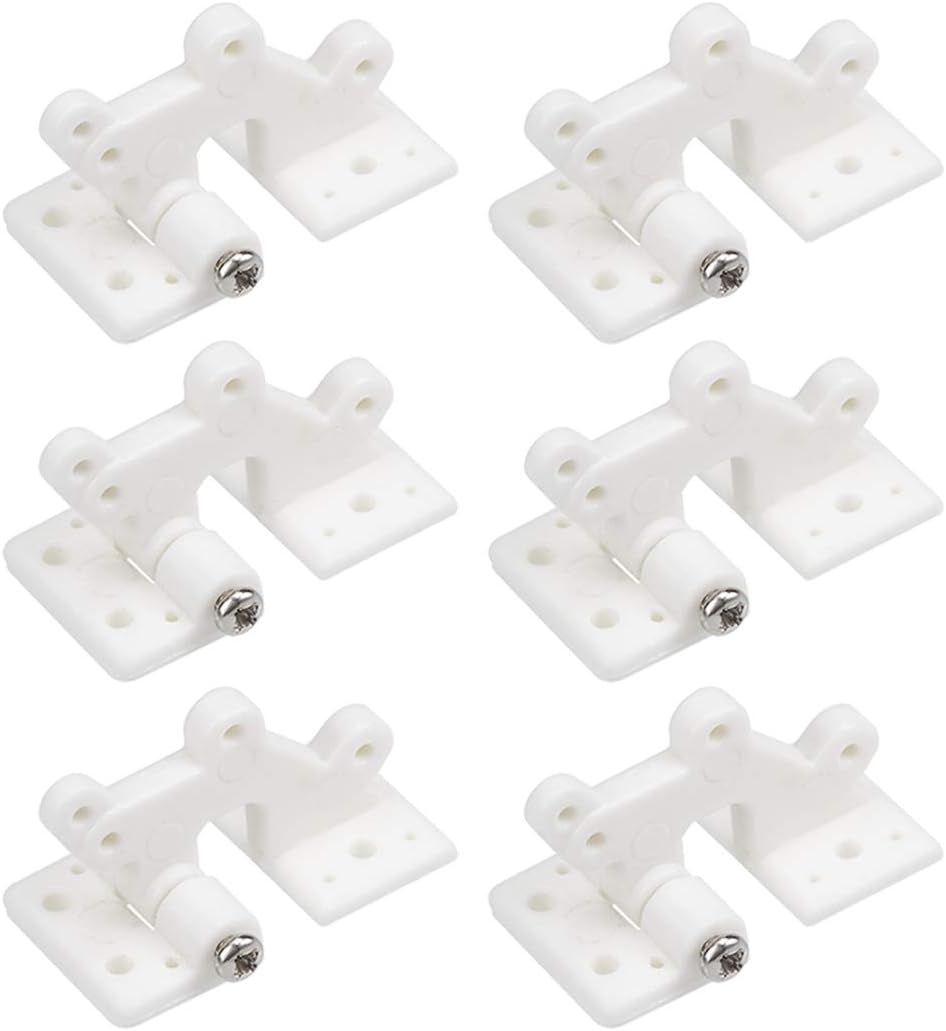 LinkMejor RC Hinges Adjustable Hatch Hinge L30 x W16 mm, for RC Model Airplane Parts White 6pcs