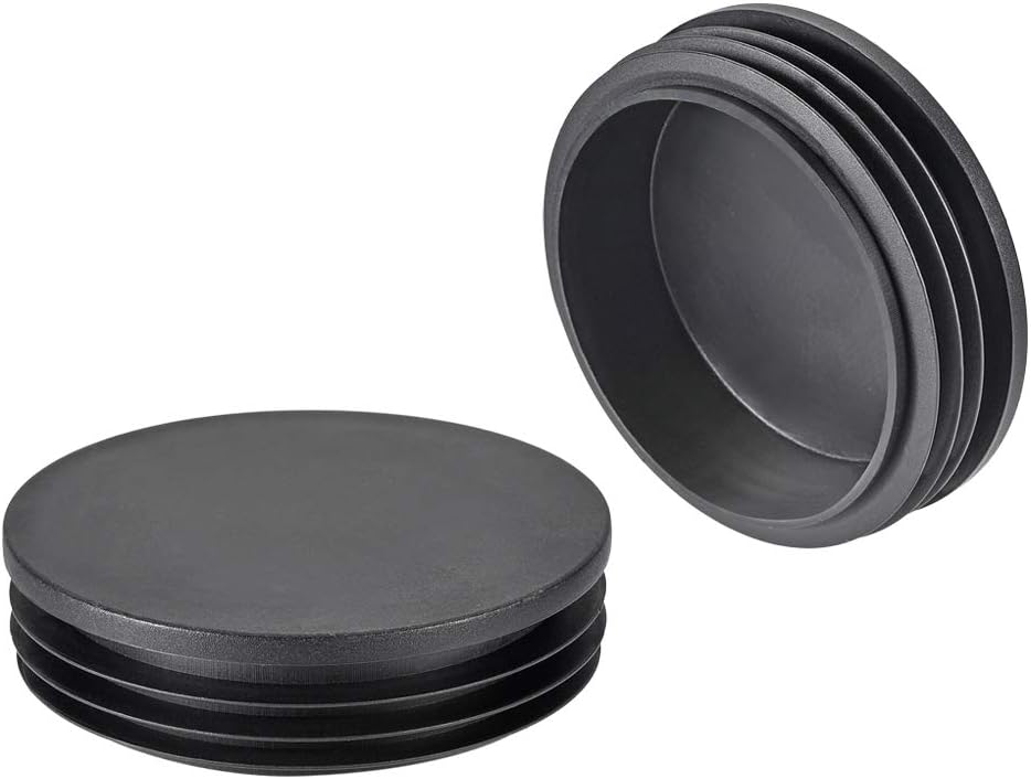 4pcs 100mm Dia Plastic Tubing Plug Round Post End Caps for Handrail Stair Newel Guardrail Tube Black