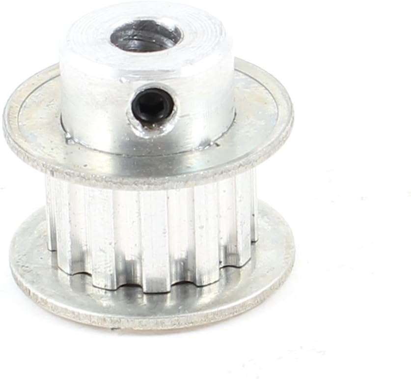 Silver Tone Aluminum Alloy 12 Teeth 6mm Pilot Bore Screwed Timing Belt Pulley