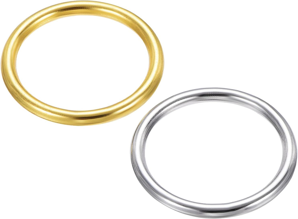 LinkMejor 25mm O Ring Buckle,10pcs Silver Tone 10pcs Gold Tone for Hardware Craft DIY